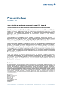 Starmind International gewinnt Swiss ICT Award