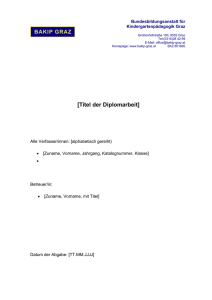 Diplomarbeit - BAKIP-GRAZ