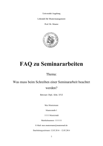 FAQ zu Seminararbeiten - WiWi