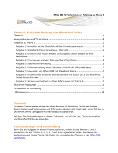 Aufgaben zu Thema 9 - Office 365 Community