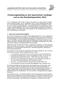 Forderungskatalog Wahljahr 2013 - Erzbistum München und Freising