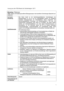 Titel: Analyse und Gestaltung beruflicher Bildungsprozesse in den