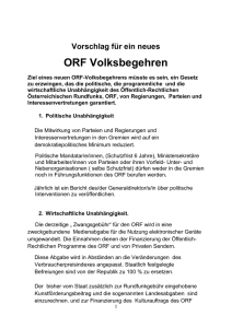 Vorschlag für ein neues ORF Volksbegehren Ziel