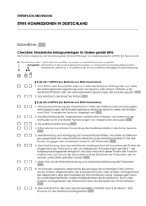 MPG Checkliste Antragsunterlagen