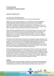 Pressemitteilung Dreifaltigkeits-Hospital Lippstadt Lippstadt, im