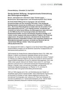 Pressemitteilung - Gerda Henkel Stiftung