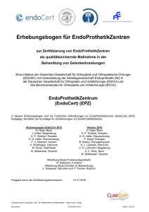 Erhebungsbogen für EndoProthetikZentren