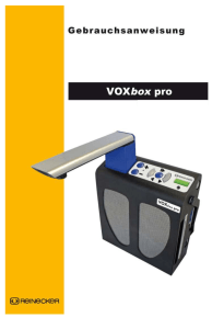 8. Aktualisierung der VOXbox pro Software