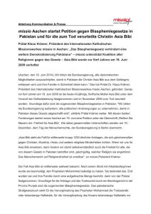 missio Aachen startet Petition gegen Blasphemiegesetze in