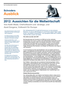 2012: Aussichten für die Weltwirtschaft Von Keith Wade