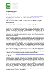 ÖGUT präsentiert Responsible Investment Standard