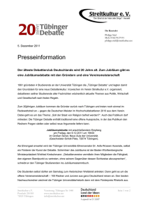 3.12.2011: Presseinformation Vereinsjubiläum