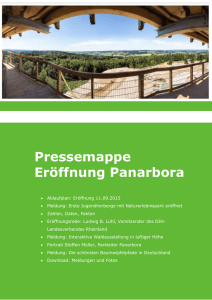 11. September 2015 Pressemappe Eröffnung Panarbora