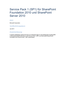 (SP1) und SharePoint Foundation 2010 Service Pack 1