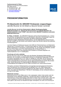FH-Absolventin für ARD/ZDF-Förderpreis vorgeschlagen