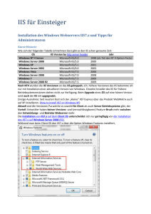 Installation des Windows Webservers IIS7.x und