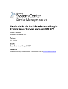 Backing Up Service Manager 2010 SP1