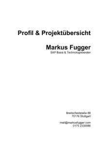 Lebenslauf - Markus Fugger