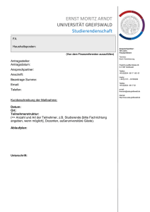 Formblatt Finanzantrag AStA - Ernst-Moritz-Arndt
