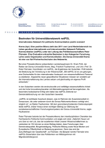 Bestnoten f&uuml;r Universit&auml;tsnetzwerk netPOL - Donau