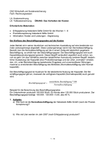 &Uuml;bg Das Verhalten der Kosten