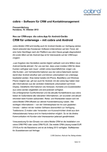 Neu zur CRM-expo: die cobra-App für Android