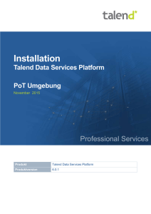Installation Talend Data Services Platform PoT Umgebung