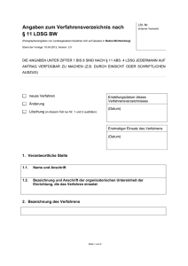 Verfahrensverzeichnis - Pädagogische Hochschule Freiburg
