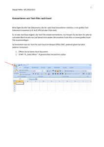 Anleitung zum Konvertieren von Text Dateien nach Excel