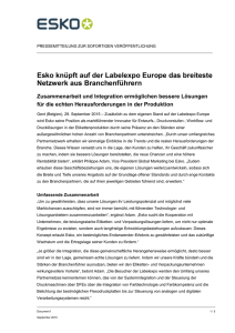 Esko knüpft auf der Labelexpo Europe das breiteste Netzwerk aus