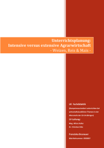 Intensive versus extensive Agrarwirtschaft