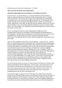 MK Startschuss der Grünen Fair-Food Initiative – 27.5.2014 Warum