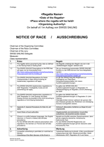 notice of race / ausschreibung - Swiss