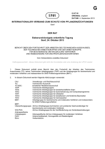 Berichte &uuml;ber den Fortschritt der Arbeiten der Technischen