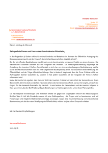 18. Oktober 2013 Stellungnahme zum Bebauungsplanentwurf und