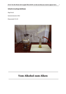 4 Arbeitsblatt – Von Alkohol zum Alken