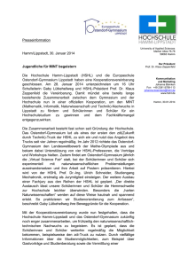Word-Dokument: Presseinformation - Hochschule Hamm