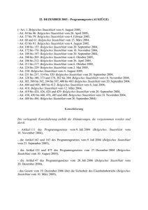 22. DEZEMBER 2003 - Programmgesetz (AUSZ&Uuml;GE) (