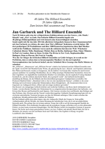 40 Jahre The Hilliard Ensemble 20 Jahre Officium Zum letzten Mal