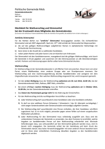 Merkblatt Wahlvorschlag und Stimmzettel 2014