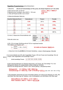 Repetition Prozentrechnen (ohne Zinsrechnen) Lösungen 1