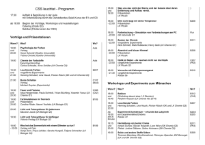 CSS leuchtet - Programm 17:30 Auftakt & Begrüßung in der Aula mit