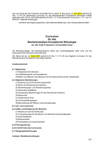 Curriculum - Karl-Franzens