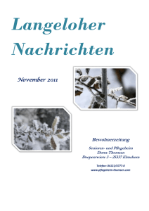 Termine November 2011 - Pflegeheim