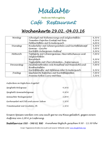 Café Restaurant Wochenkarte 29.02.