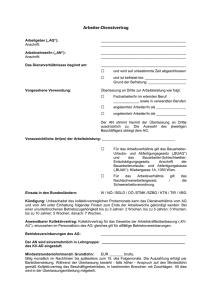 Arbeiter-Dienstvertrag Arbeitgeber („AG“): Anschrift: Arbeitnehmer/In