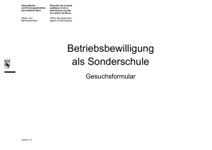 Betriebsbewilligung als Sonderschule