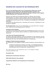 Herzklinik Ulm nominiert für den KlinikAward 2012
