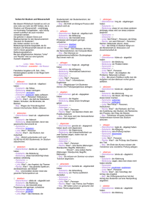 Verben für Studium und Wissenschaft Bei diesem Wörterbuch