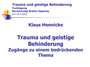 Manuskript Prof. Klaus Hennicke "Trauma und geistige Behinderung"